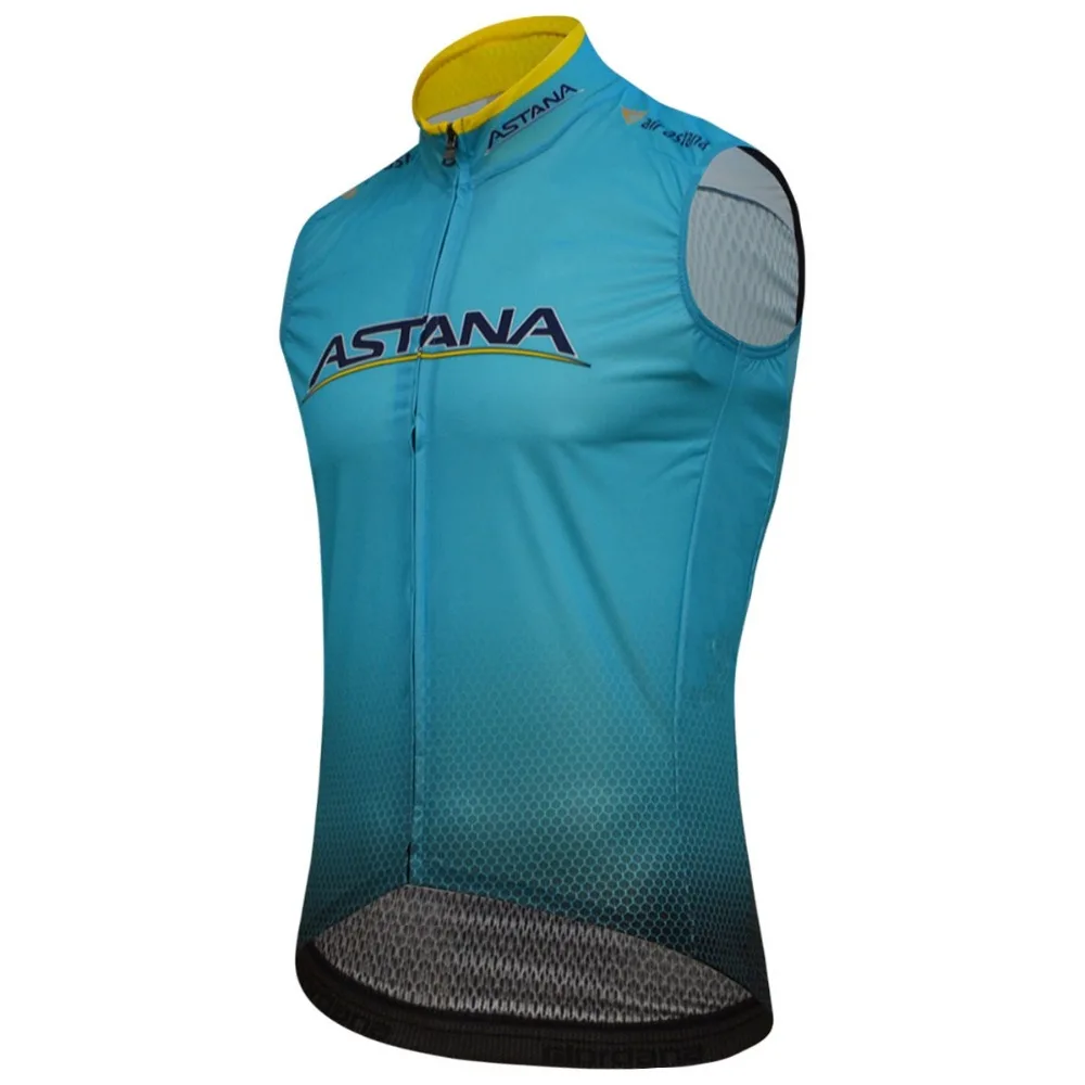 

2019 pro team astana windproof cycling vest 3 pockets breathable summer sleeveless MTB Ropa Ciclismo windstopper maillot gilet