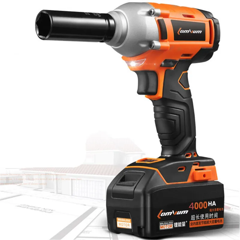 21V 4000mA electric impact wrench brushless motor rechargeable cordless