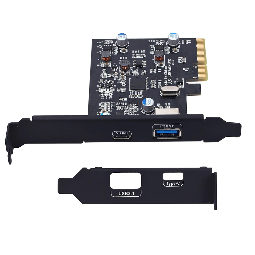  PCI-E PCI Express zu USB 3.1 Gen2 10 Gbps Hub Typ A und Typ C 2-Port PCIe Expansion Adapter karte F
