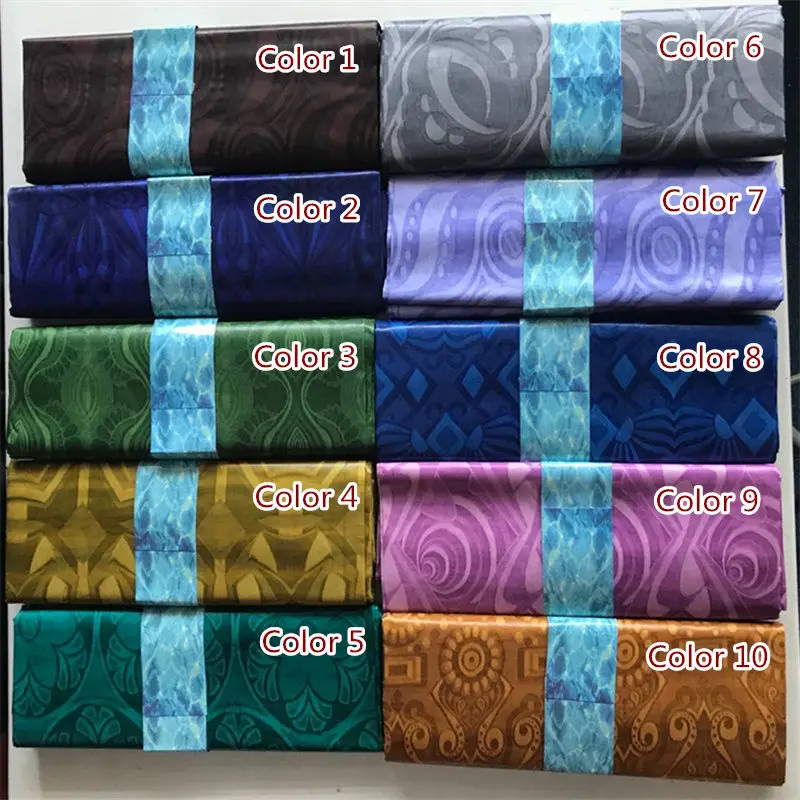 

African Style African Bazin Riche Brode Fabric Guinea Brocade Damask Shadda Lace Fabrics for Men Cloth in 5 Yards AB30