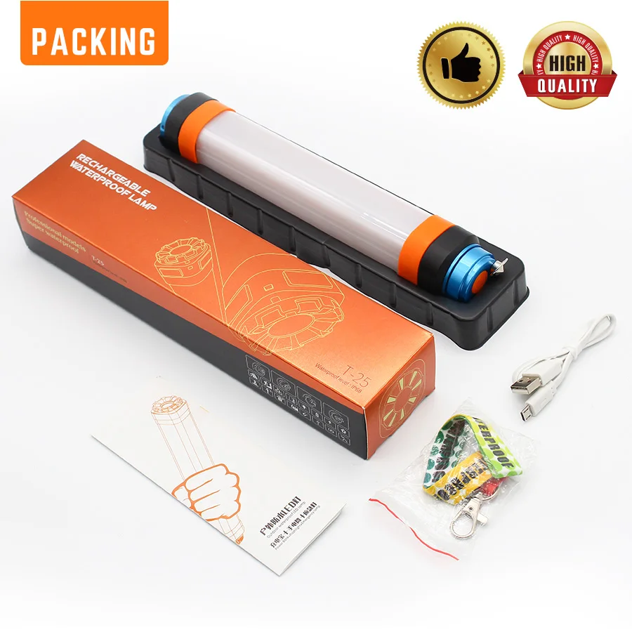 

USB Rechargeable Tactical Flashlight LED Emergency Light LED Flashlight IP68 DC5V Power Bank Portable Lantern Hiking Torch SOS