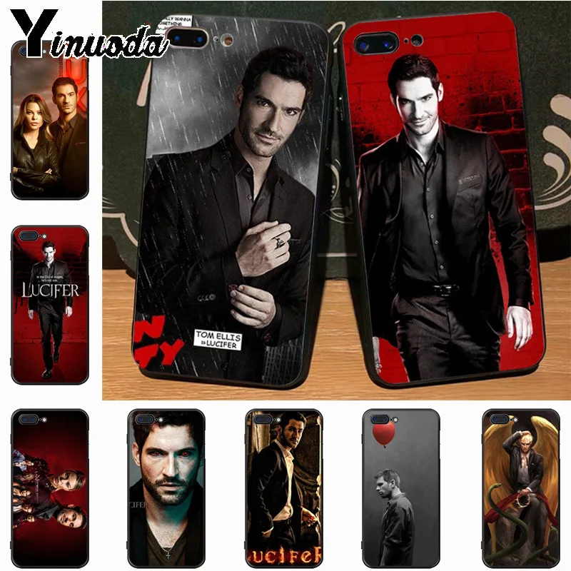 

Yinuoda lucifer tv series poster fashion design skin thin black cell Case for iPhone 7plus 6S 7 8 8Plus X 5S 11pro case cover