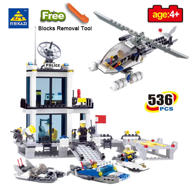 

536 Police Station Prison Figures Building Blocks Compatible all brand City Enlighten Bricks Educational Toys For Children gift