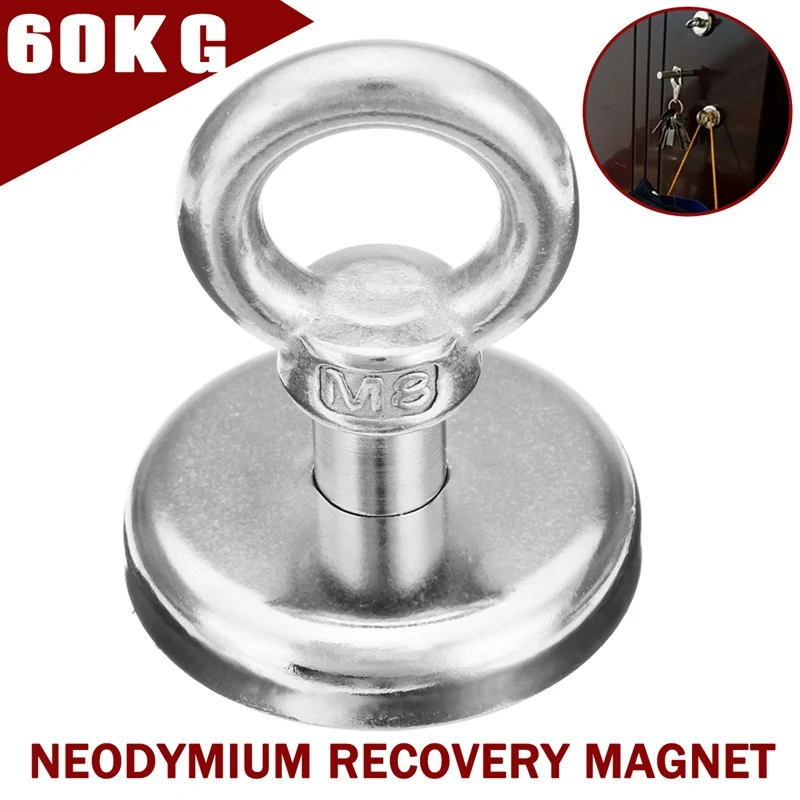 

1Pcs New Universal 60KG 48mm Neodymium Recovery Magnet Metal Detector Treasure Hunting Fishing Sucker Hand Tools