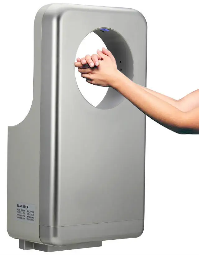 Мощная сушильная сушилка для рук с тремя выходами воздуха, максимальная скорость 110 м/с антибактериальным покрытием, HEPA фильтр, сушилка для рук - Цвет: silver