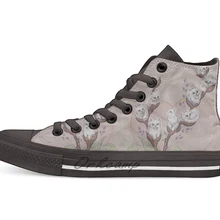 PussyWillows(the feline разнообразие) Повседневная Высокая холщовая Обувь Кеды легкие ботинки для ходьбы