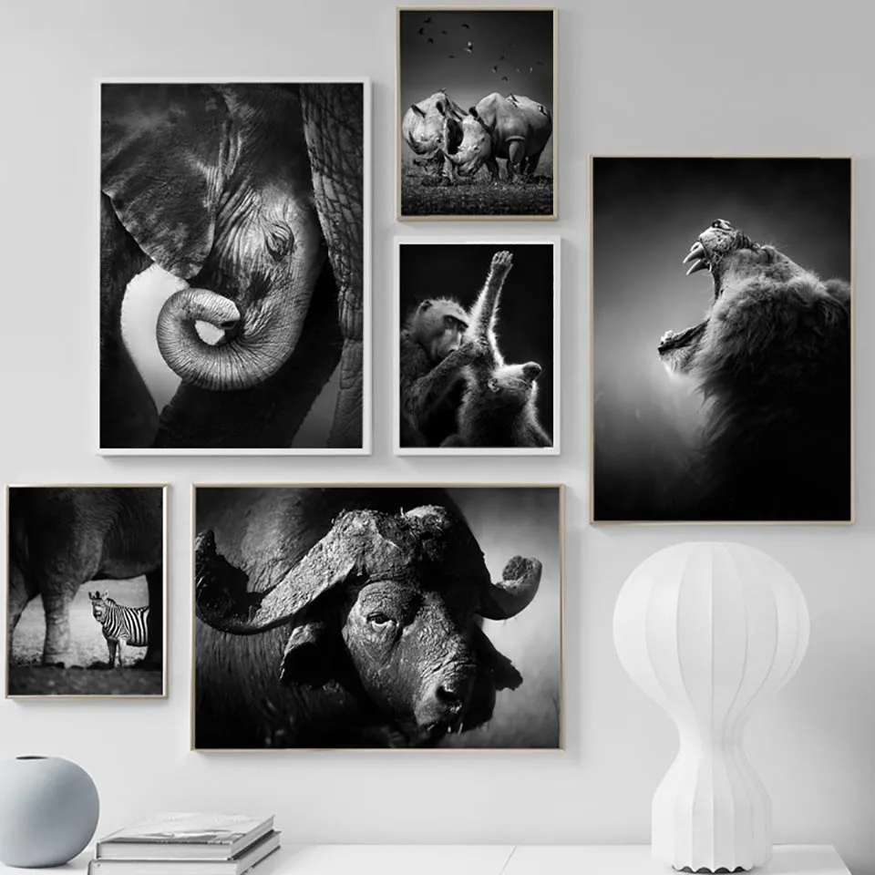 

Wall Art Nordic Canvas Painting Animal Tiger Lion Pictures HD Print Home Decor Modern Poster Minimalist For Living Room Modular