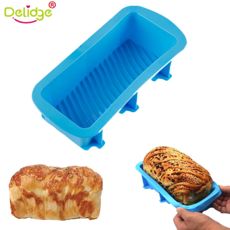 

Delidge 1 pc Thread Toast Bread Mold Silicone Large Toast French Bread Pan Soap Loaf Pan Mold Non Stick Cake Bread Mold