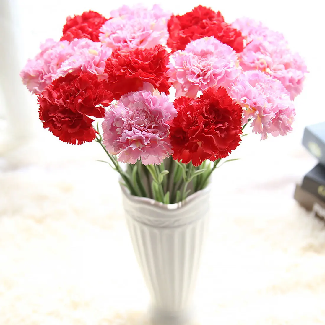 DIY свежие Искусственные цветы Гвоздика Шелковый цветок искусственные растения для Дня матери для украшения дома аксессуары 1 шт