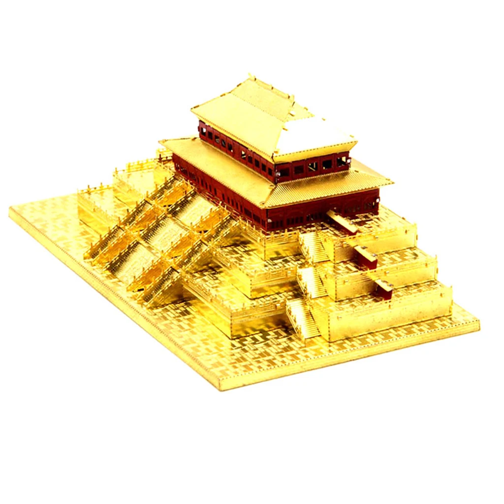 3D Metal Jigsaws Puzzle - China Taihe Palace Model History Architecture Building Toy  Retro Home Office Desk Decoration Ornament