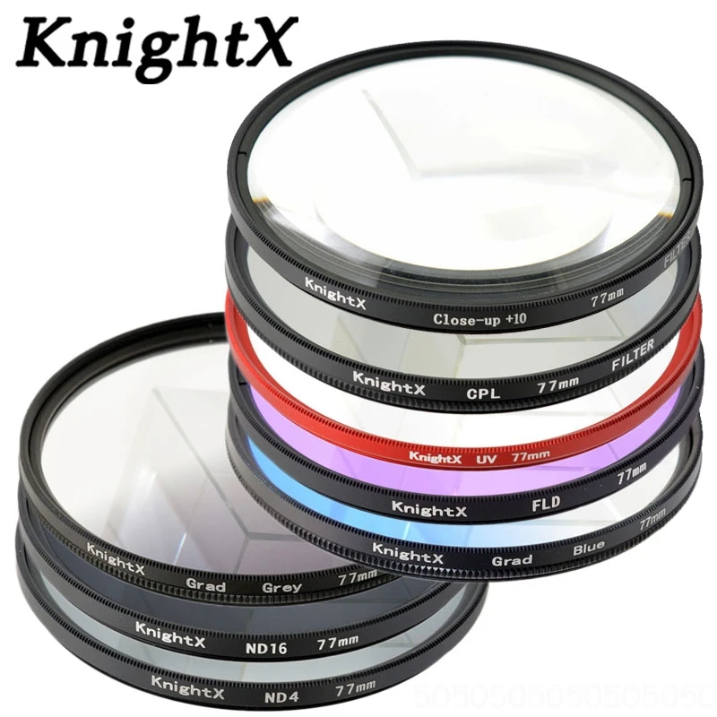 

KnightX 49mm 52mm 55mm 58mm 62mm 67mm 72mm 77MM Neutral Density Filter Lens Set Kit ND2 ND4 ND8 ND 2 4 8 for Sony Canon Nikon