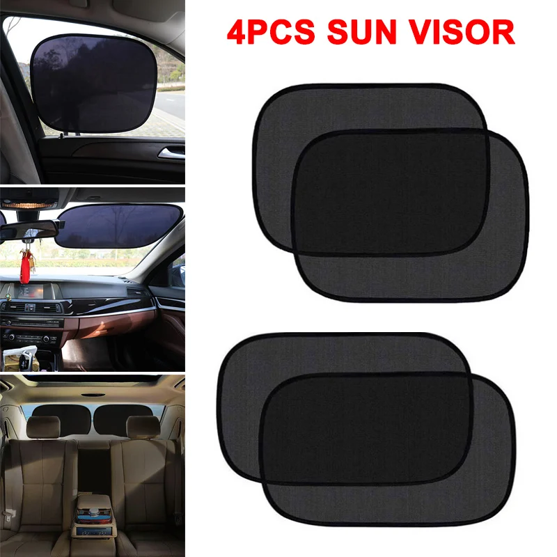 

4pcs Auto Car Rear Window Sunshade Cover Mesh Shield UV Protecting Sun Visor DXY88