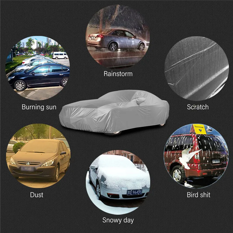 baratas Lona Espessamento de Prote ccedil; atilde;o Solar Resistente Agrave; Aacute;gua Tampa Do Carro Ao Ar Livre Indoor Para Refletor Carro Poeira Chuva Neve ProtectiveS M L XL