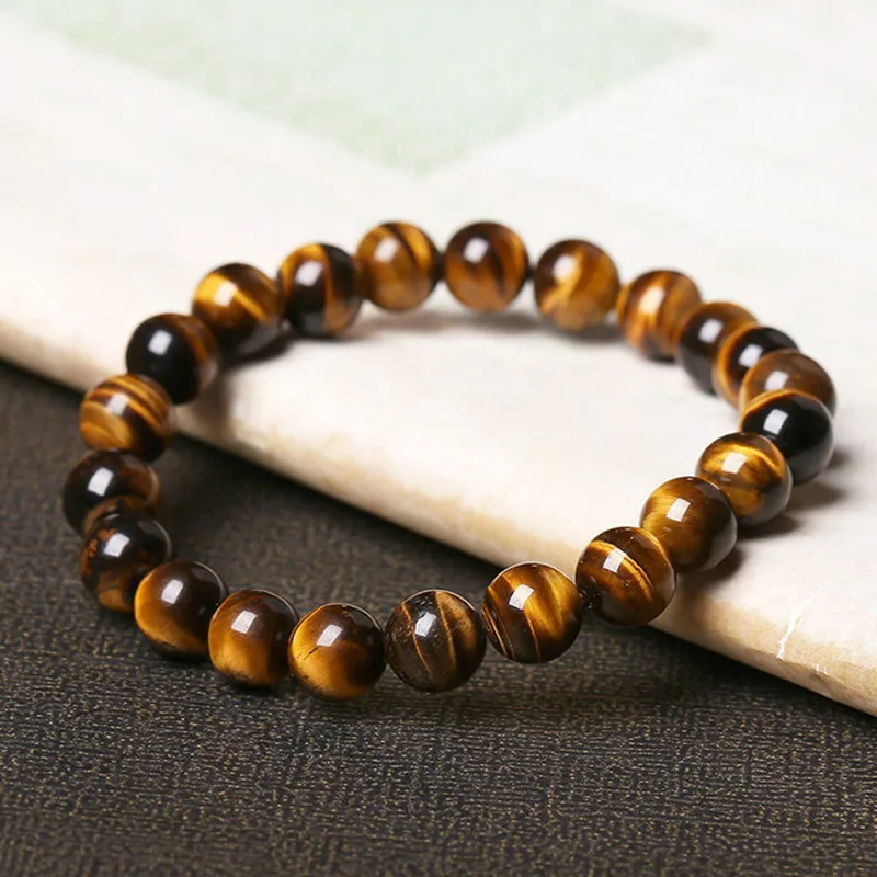 

Natural Stone Bracelet Tiger Eye Love Buddha Bracelets Bangles Elastic Rope Chain For Women and Men Jewelry Christmas Gift