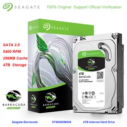 Seagate ST4000DM004 BarraCuda 4 ТБ 3,5 дюймов внутренний 256 МБ Кэш HDD5400RPM SATA 3,0 6 ГБ/сек. жесткий диск для настольных ПК