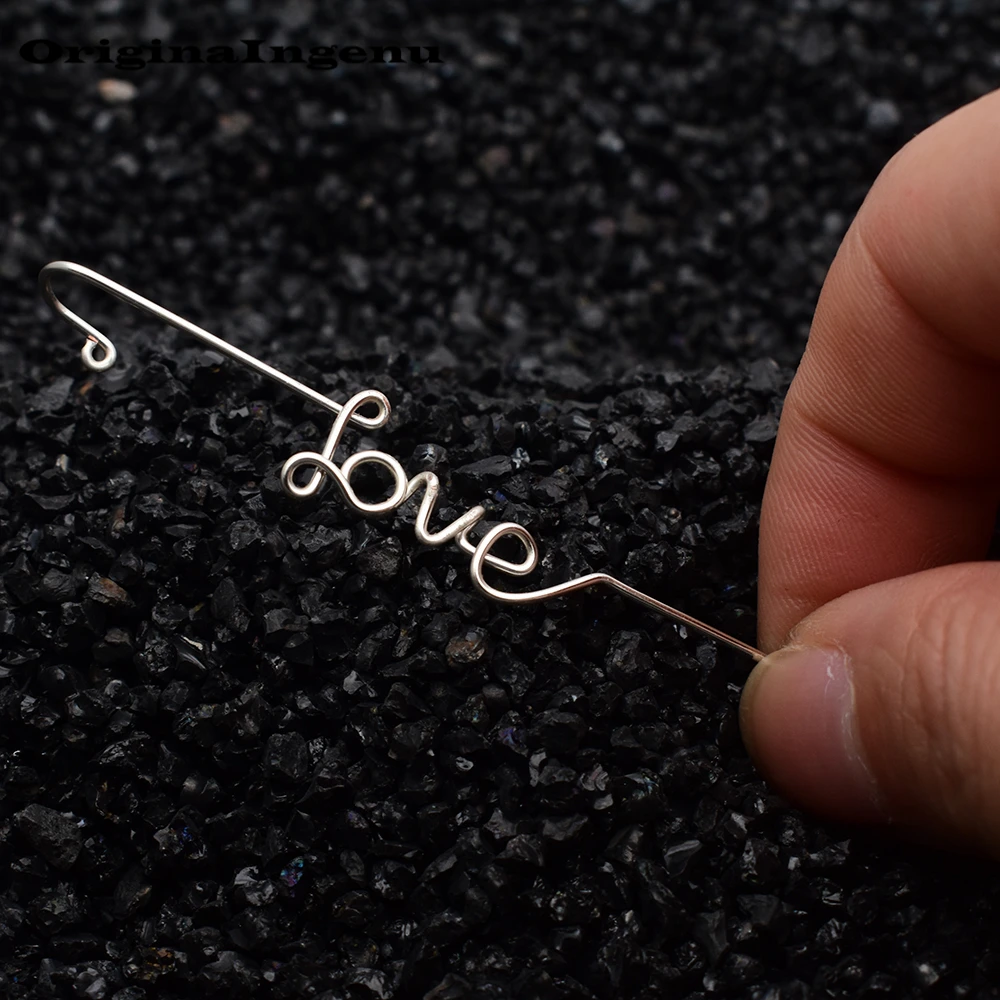 

Jewelry Earrings Brinco Handmade Unilateral LOVE Letters Weave Long Ear Pin Minimalist Vintage Oorbellen Earring for Women