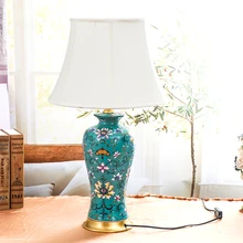 Художественная китайская фарфоровая Керамическая Настольная лампа для спальни, гостиной, свадебного стола, светодиодная настольная лампа Jingdezhen