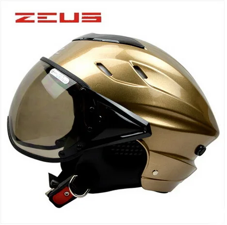 Мода ZEUS 125B ABS Половина лица мотоциклетный шлем шлемы модные летние электронные велосипедные шлемы УФ Персонализированные - Цвет: Golden