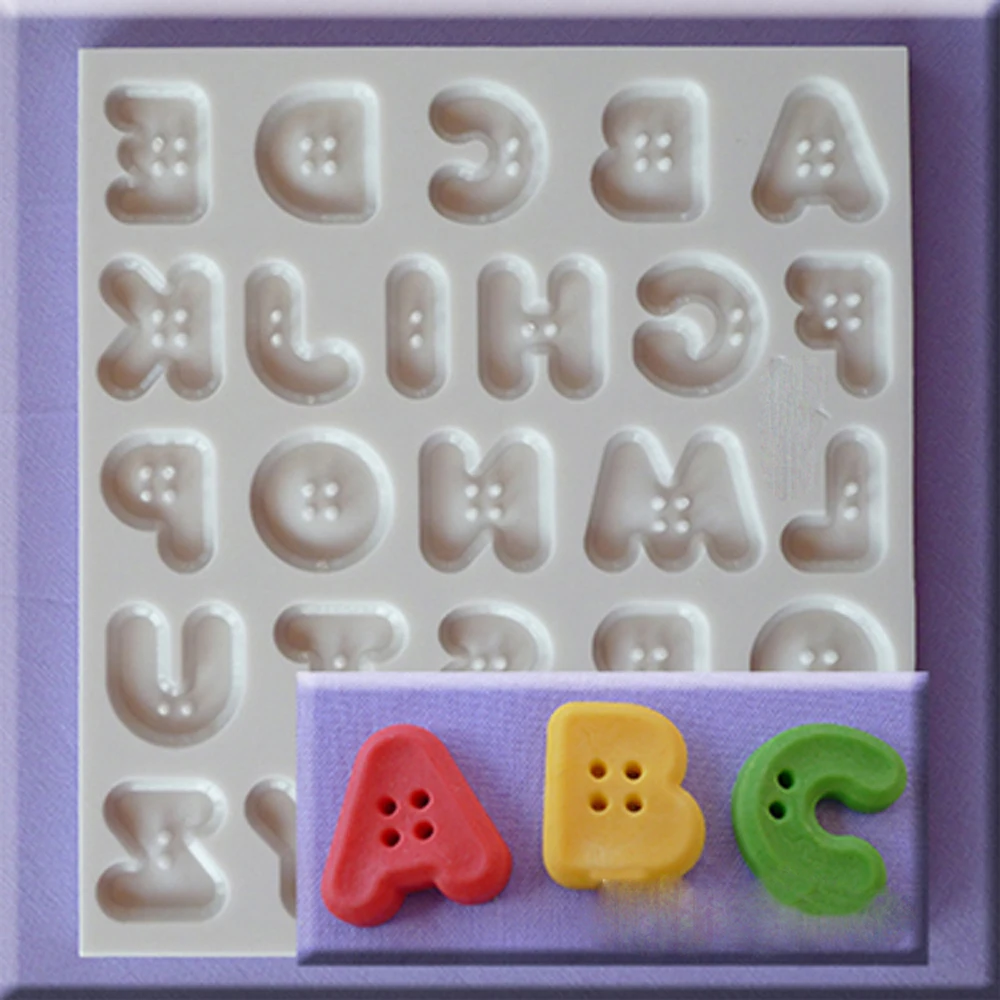 button letters silicone fandont mold letters Silica gel moulds letter