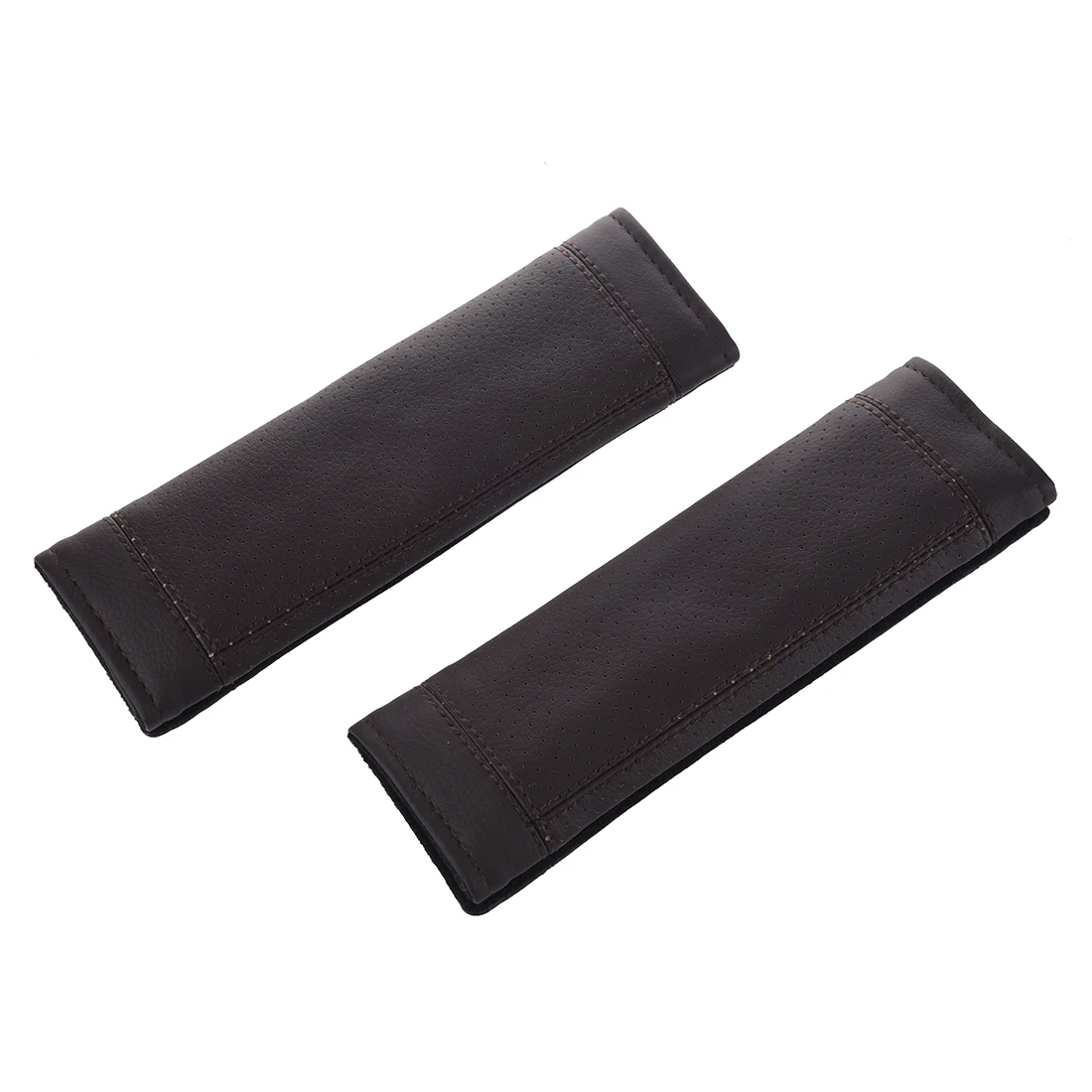 2Pcs PU Leather Car Seat Belt Shoulder pads Cover coffeein Seat Belts & Padding from
