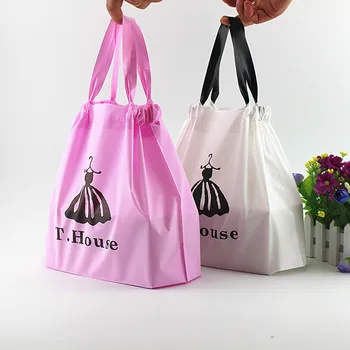 

25pcs/lots 2colours New Style drawing clothing bag thicken Shopping Bags Plastic Gift Bags clothing bags kids