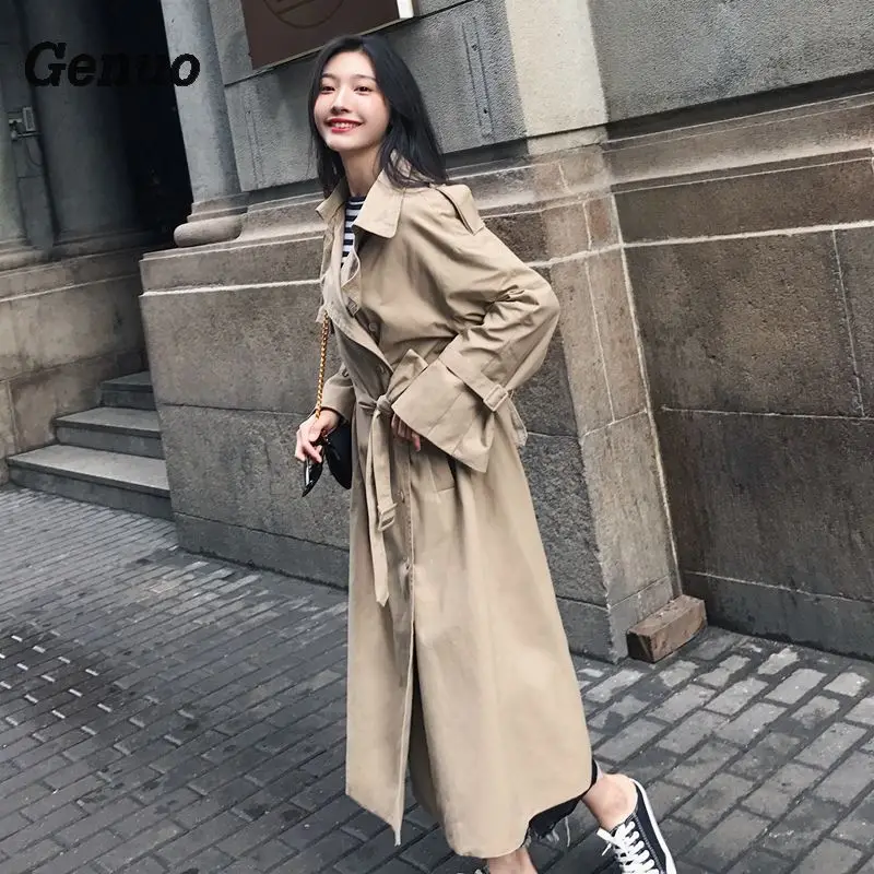 Le long Kaki Outwear Britannique Fille Automne Femmes Sous 2018 Trench Longue Genou X Manteau Style Printemps Ceinture Cheville Longueur gpEqS