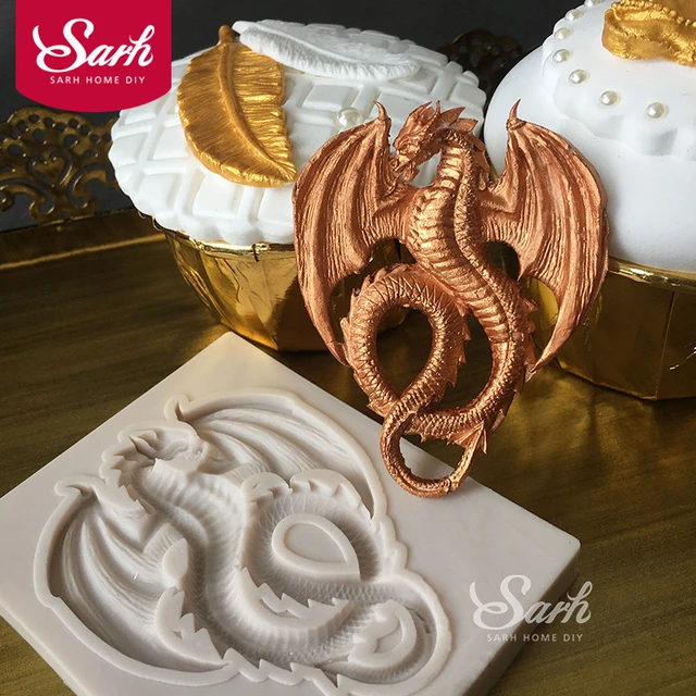 Dragon Silicone Mold Cute Dragon Fondant Mold Animal Dragon Chocolate Mold  Baking Mould Tool for Cake Decorating Polymer Clay (Flying Dragon)