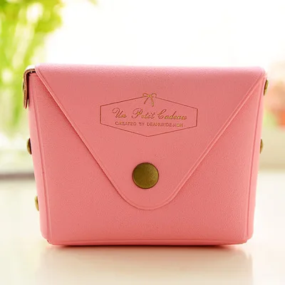 Модные из искусственной кожи мини монеты кошелек свежий конфетный цвет держатель для карт монет сумка кошелек для Для женщин девушки рекламные подарки BW-5001 - Цвет: Розовый