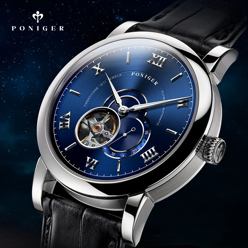 Роскошные Брендовые Часы PONIGER японские автоматические механические часы с