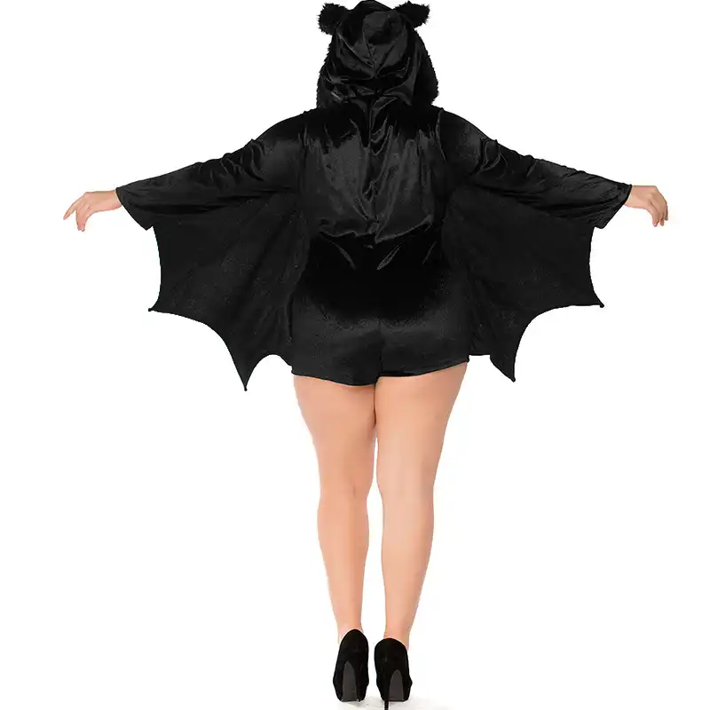 Women Vampire Bat Costume Adult Cosplay Jumpsuit Halloween Fancy Dress