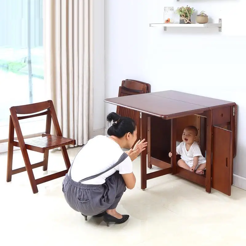 Mueble Kitchen Pliante Tafel Salle A Manger Moderne Dinning Set Shabby Chic Wood Folding De Jantar Mesa Bureau Desk Dining Table
