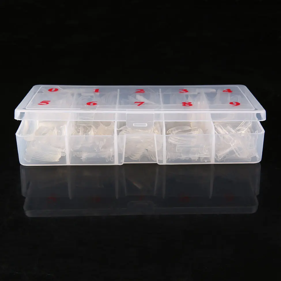 

500 Pieces Full Cover French Artificial False Nail Tips For DIY In Box