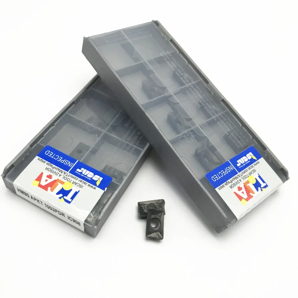 

10PCS Carbide inserts APKT1003PDR IC908 high precision metal turning lathe tool APKT1003 CNC parts milling cutter