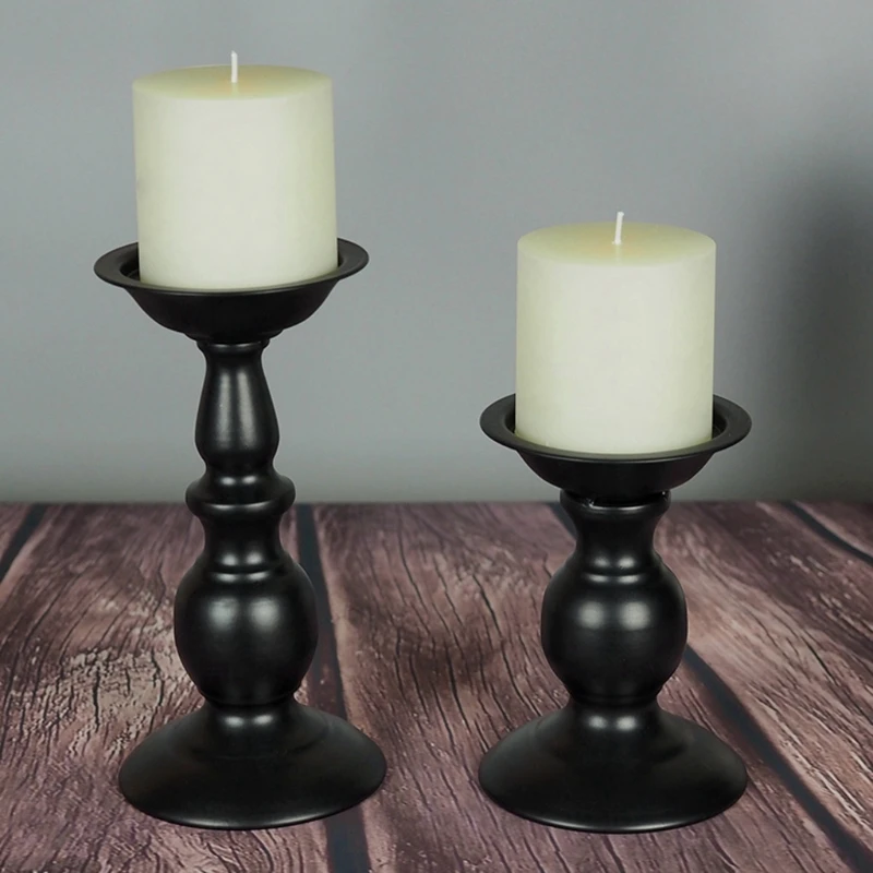  Black Metal Candlestick Candle Holder Stand Wedding Party Table Decoration Gifts