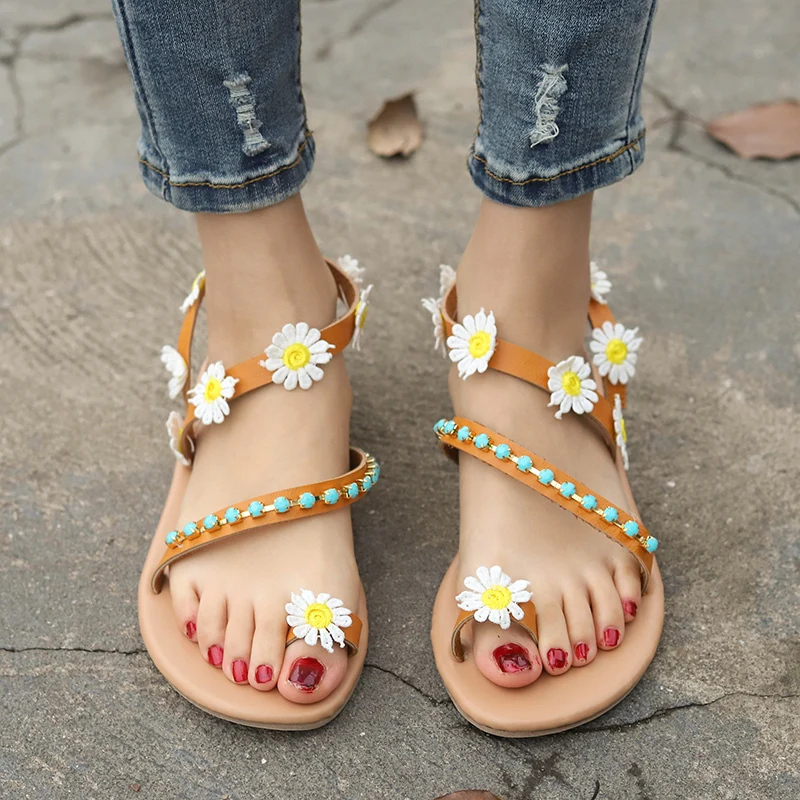 

Women Sandals Straw Flat Sandals Summer Women Shoes Comfort Ladies Shoes Woman Sandalie Female Flower Flip Flops Tenis Feminino