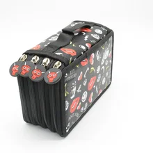 Pencil Case Estuche Kawaii Estuches Para Lapices Love Canvas Pouch Pennenzak Leather Etui Black School