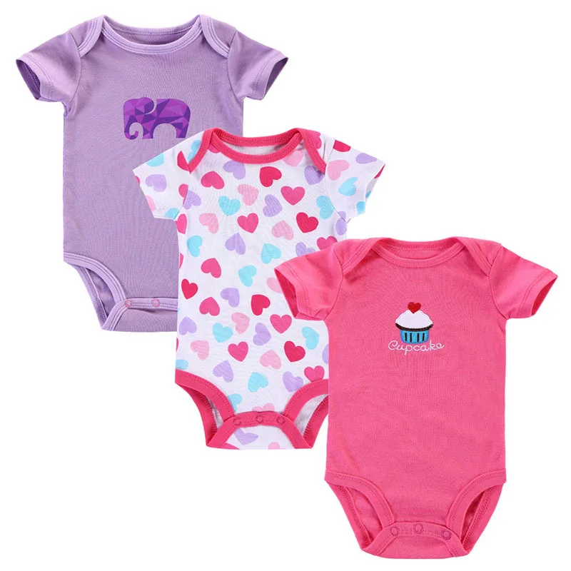 Боди с коротким рукавом для новорожденных 3 шт./лот|baby bodysuits|newborn baby bodysuitbebe body |