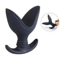 2019 секс-продукт задний двор секс-игрушки для начинающих черный водонепроницаемая из мягкого силикона V порт пробка Анальная для простаты