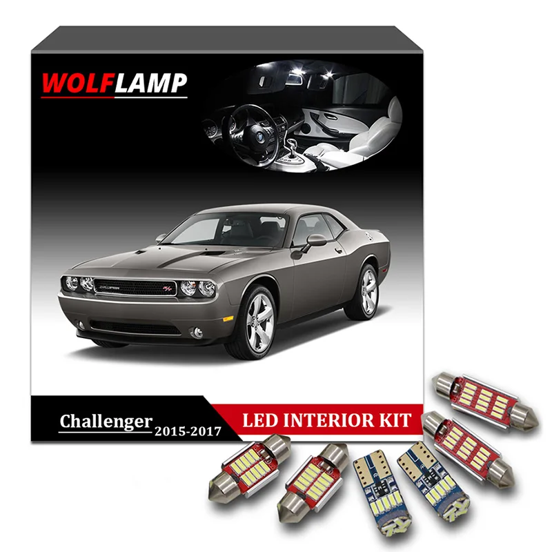 Wolflamp 12 шт. ледяная синяя лампа для автомобиля s 2015 2017 Dodge Challenger свет купольная