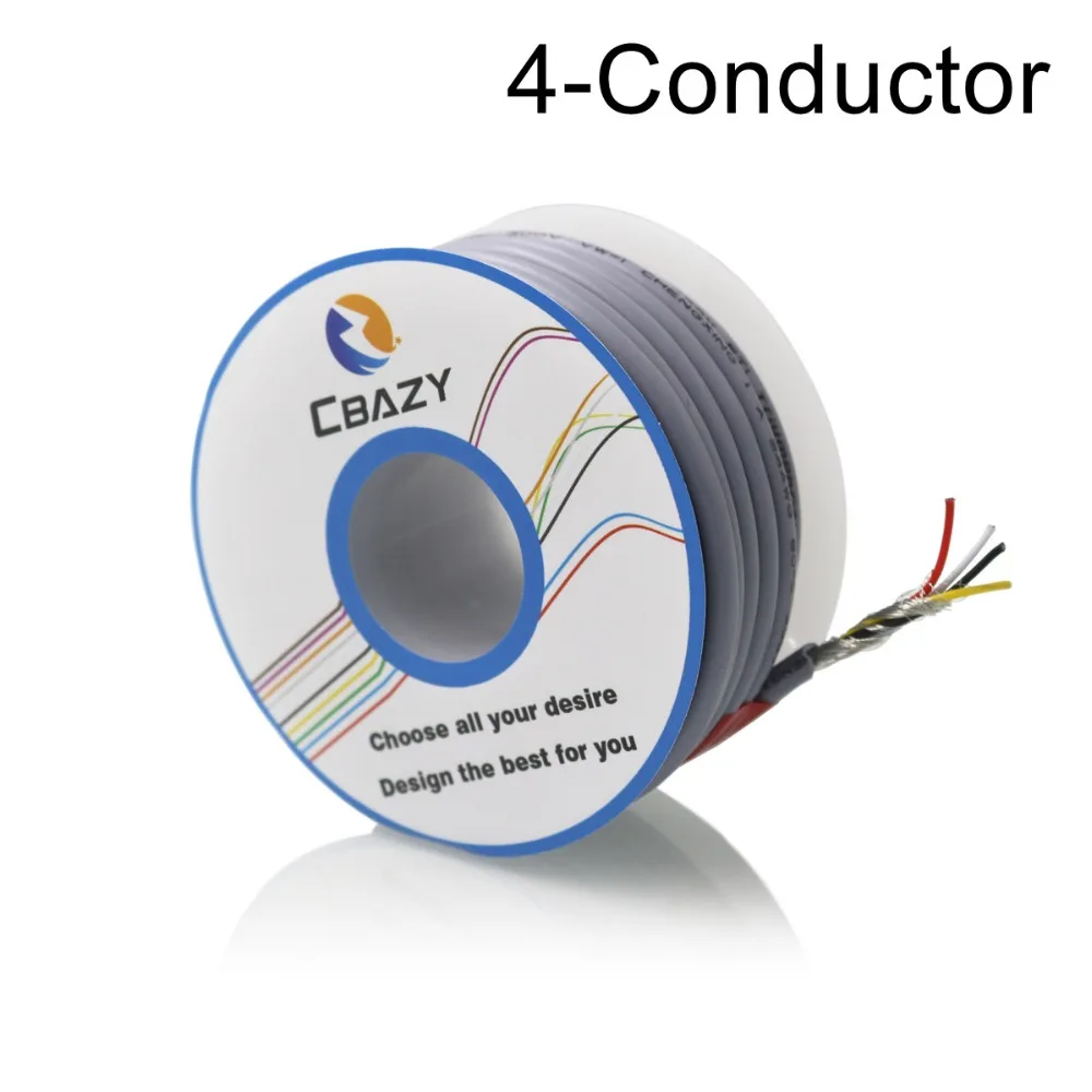 4cGrey 8M UL 2547 28 AWG Multi core control cable copper wire shielded