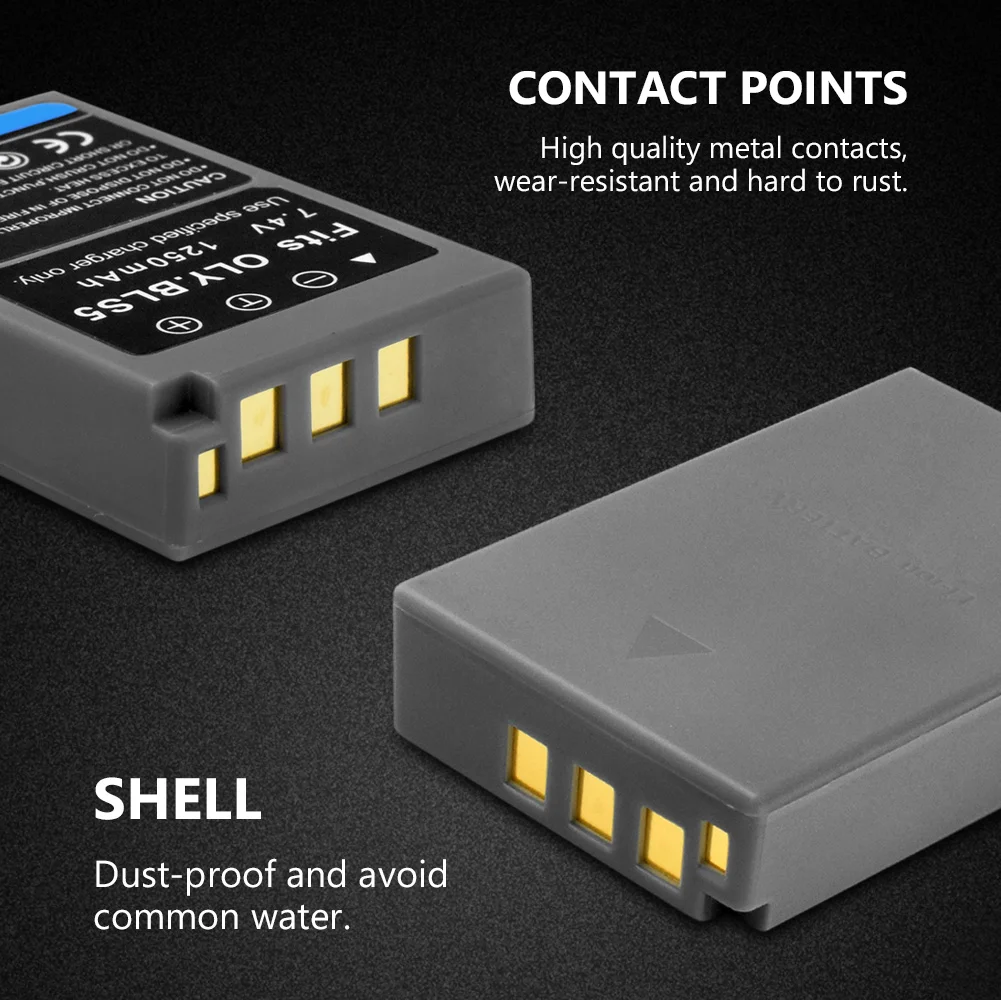 YCDC 4 шт./лот серый 1250 мА/ч, BLS-5 BLS-50 литий Камера Батарея для Olympus Stylus 1 1s Камера ручка E-PL2 E-PL5 E-PL6 E-PL7 E-PM2