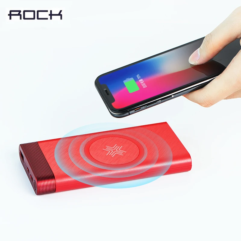 ROCK 10000mAh QI Wireless Charger Power Bank for iPhone X 8 Plus Wireless Power Bank Powerbank for Samsung S9 S8 Note 8 ROCK 10000mAh QI Wireless Charger Power Bank for iPhone X 8 Plus Wireless Power Bank Powerbank for Samsung S9 S8 Note 8