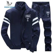 Men's Tracksuit Sets New Spring Hoodies+Pants Sets Mens Letters Print Standing collar Sweatshirt Suits Hooded Male Plus Size 4XL