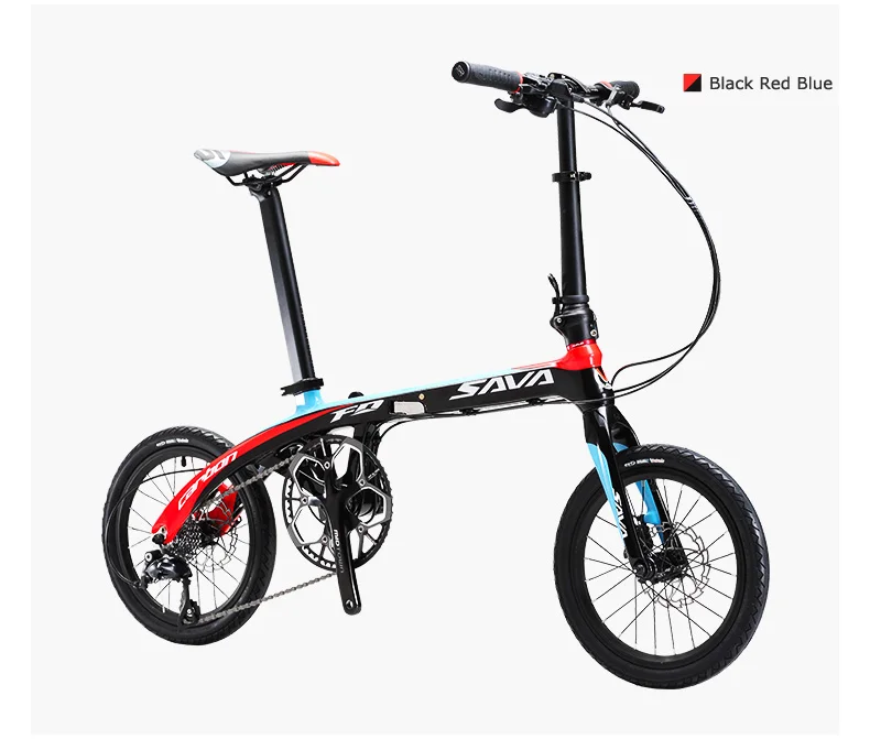 Best Folding Bike SAVA 16 inch Carbon Fiber Child BIKE Mini City Foldable Bicycle with SHIMANO SORA 3000 9 Speed Groupset disc brake 15