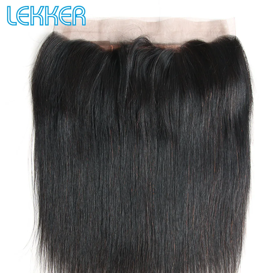 Lekker закрытие волос 13X4 свободная часть с детскими волосами ухо до уха предварительно выщипанные бразильские Remy прямые человеческие волосы спереди