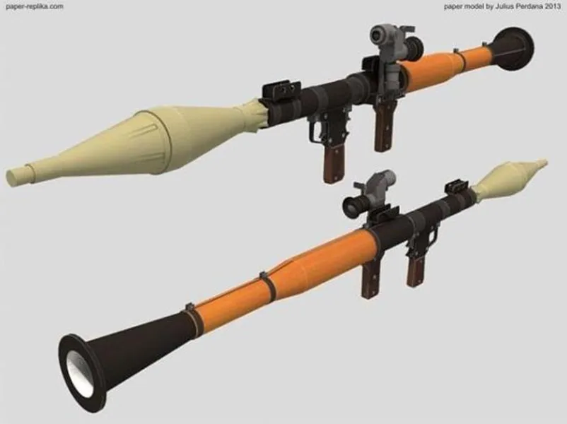 1:1 масштаб RPG-7 ракетная установка огнестрельное оружие 3D бумажная модель комплект