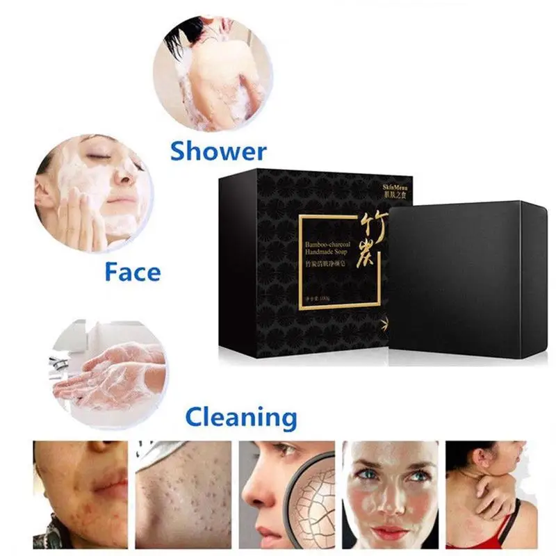 Натуральное мыло бамбук и уголь уход за кожей лечение отбеливание кожи мыло для удаления черных точек лечение акне контроль масла мыло Savon