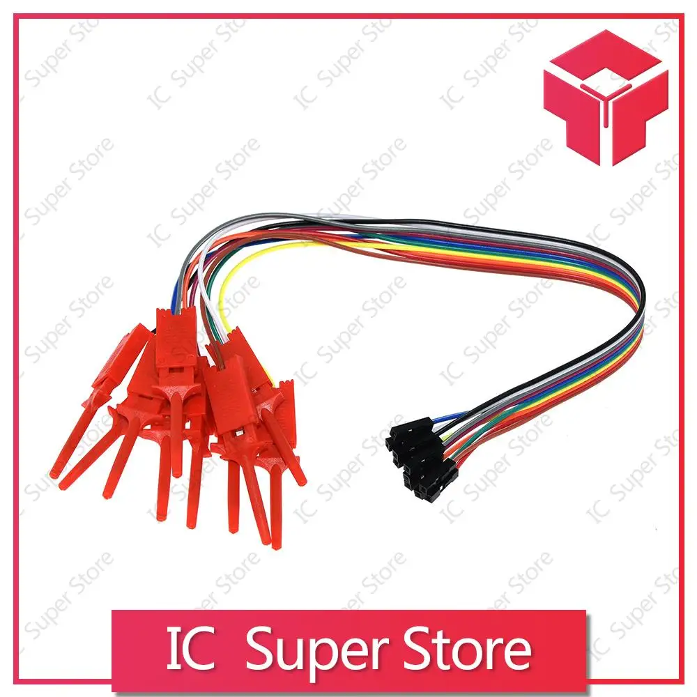 

10pcs in 1 Analyzer Smart Electronics Test Hook Clip For Logic Analyzer USB Saleae 24M 24MHz 8CH Probe Test Hook Kit Set