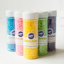 Выпечки сырья wilton съедобные серебро шарик украшения торта Цвет бусины, 141 г сахара в бутылках