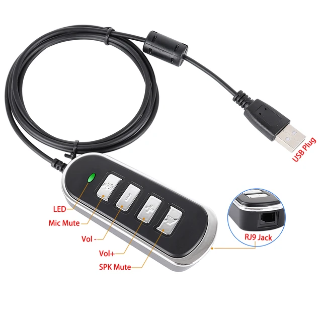 delvist alene James Dyson Rj9 Modular Socket To Usb Adapter Cable With Mute Switch And Volume Control  For Headset To Pc For Skype Chat - Protective Sleeve - AliExpress